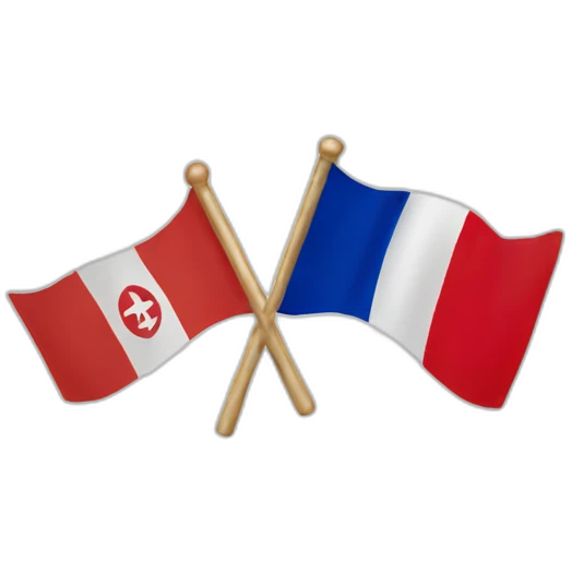 France flag eat Tunisian flag  emoji