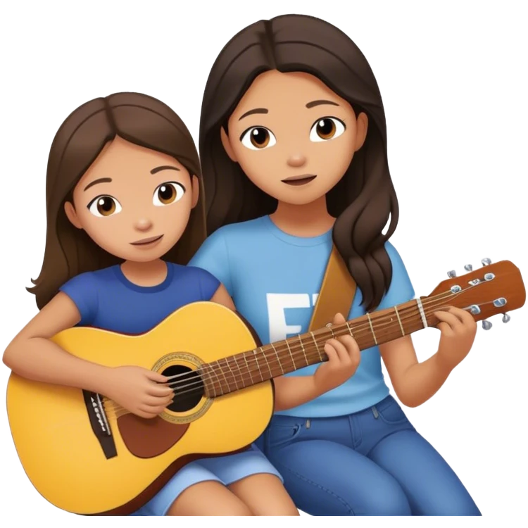 Olivia Rodrigo playing guitar and Fifi is listening to her emoji