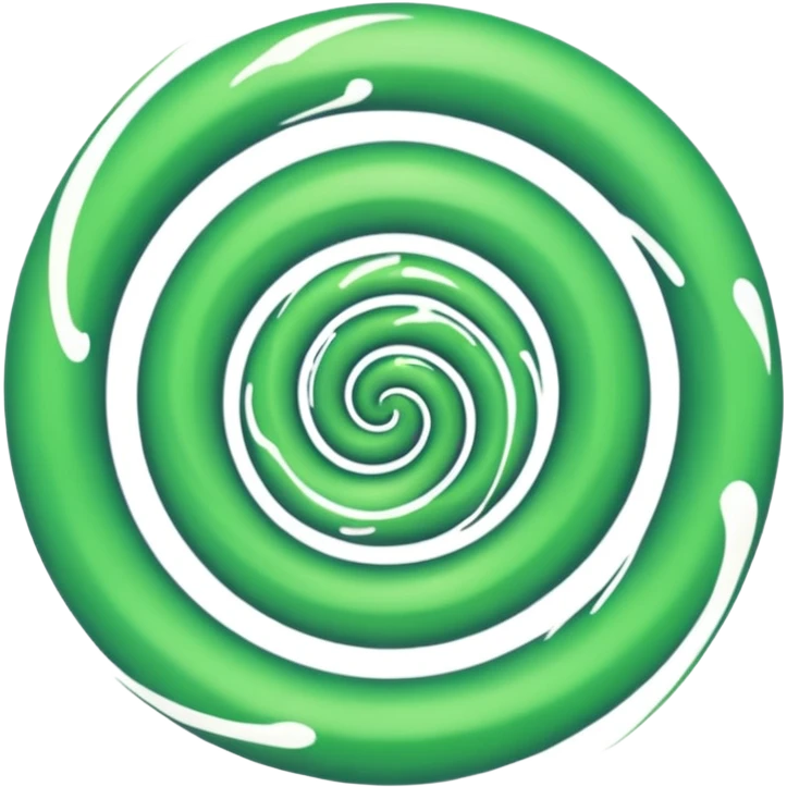 Green vortex emoji, cartoon style  emoji