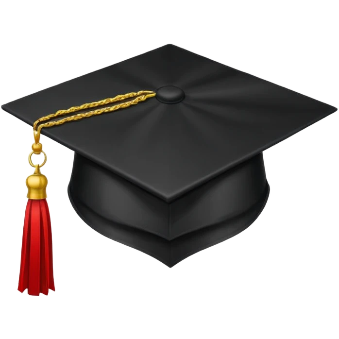 San Diego State University graduation cap, red and black colors emoji