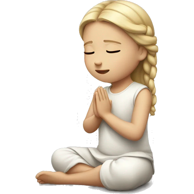 little white girl praying emoji