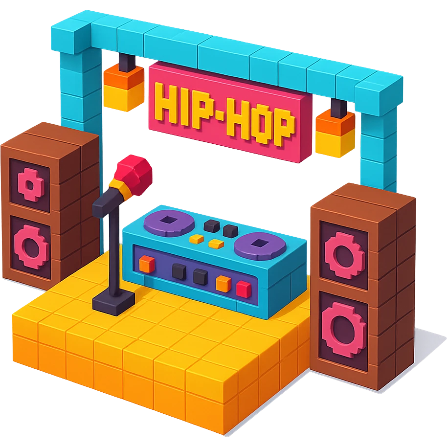 hip-hop stage setup emoji