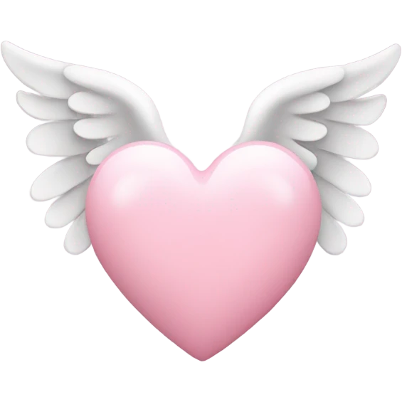 Baby pink heart with angel wings behind emoji
