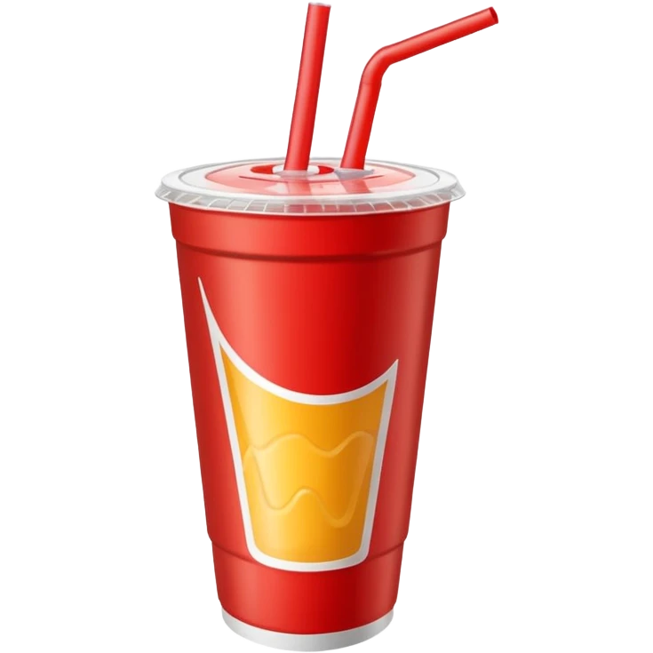 soft drink cup from a fast food restaurant with a straw emoji