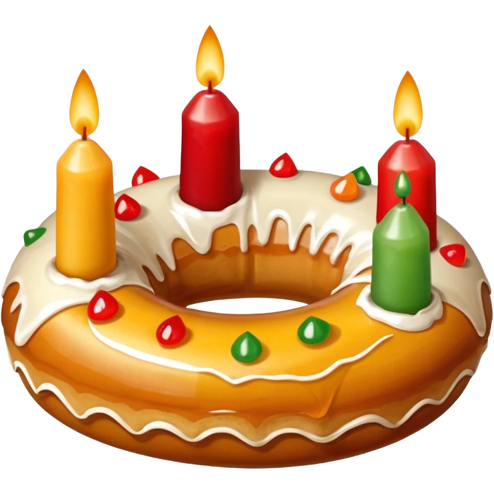 roscon de reyes DE ESPAÑA pero sin velas, emoji