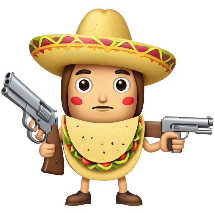 Taco with a gun emoji