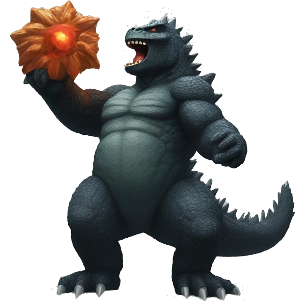 Godzilla fighting king kong emoji