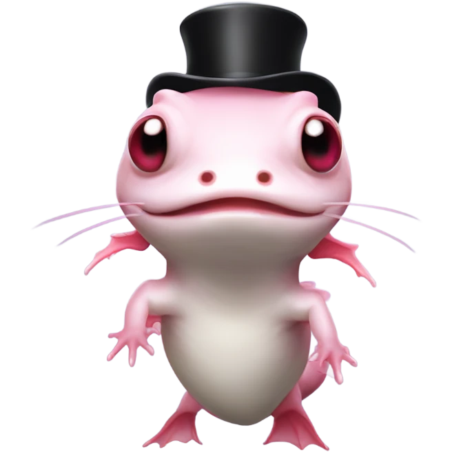 Axolotl with a top hat emoji
