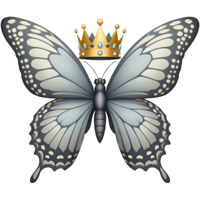 Gray butterfly crown emoji