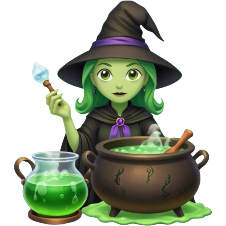 green witch cooking potion emoji