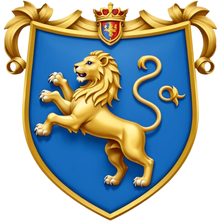 Lion rampant emoji like chelsea football team with blue and white emoji