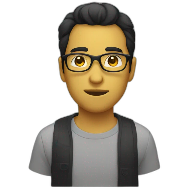 Man with yellow tinted glasses and black hair  emoji