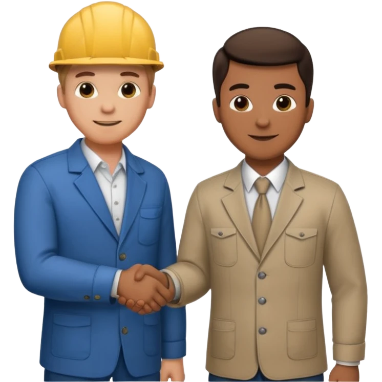 Mechanic and gentleman shaking hands emoji