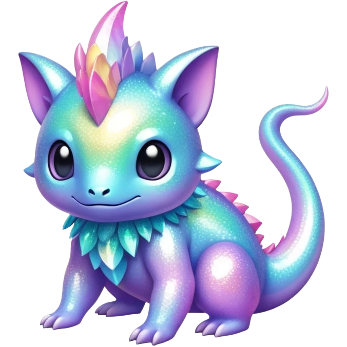 Pastel Randomly-colored sparkly exotic Fakémon-creature emoji