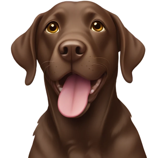 Chocolate lab running to the rainbow bridge emoji