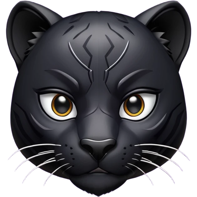 stylized black panther face, smirking, sharp eyes, confident attitude, designed for Twitch emote emoji