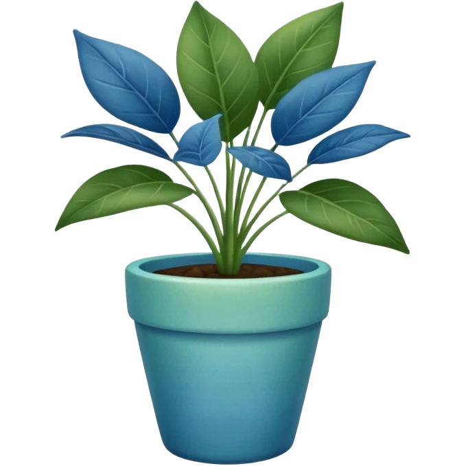 Potted Sidewalk plant blue emoji