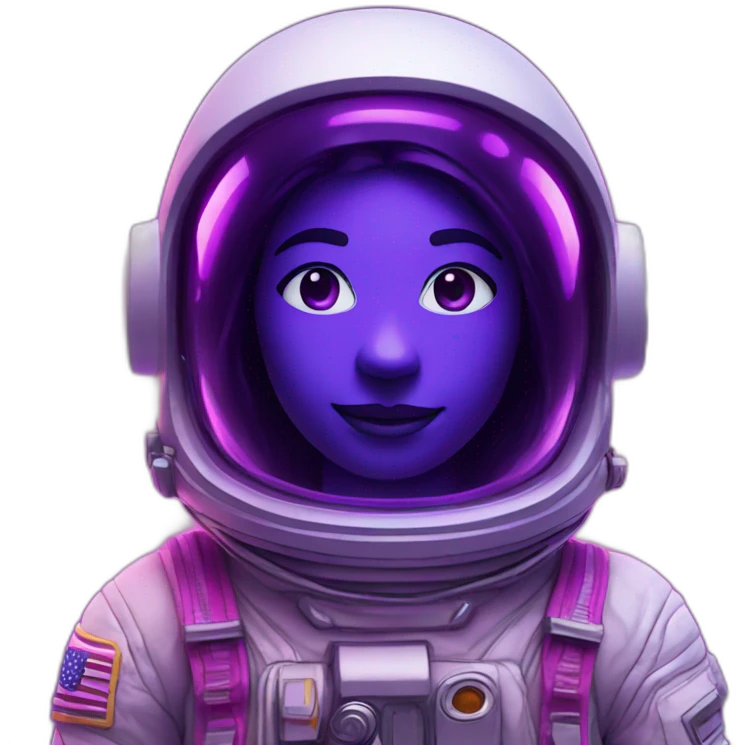 Astronaut with violet neon lighting emoji
