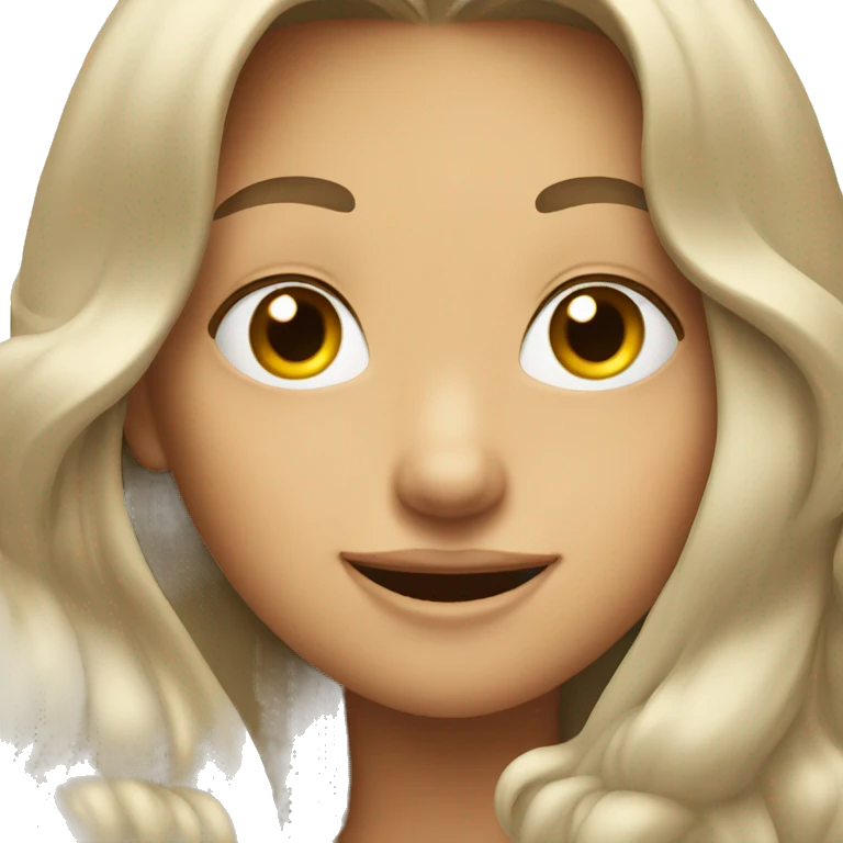 Long hair girl winking emoji