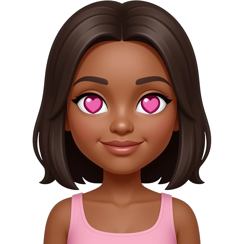 Pink heart eyes emoji brown skinned woman emoji