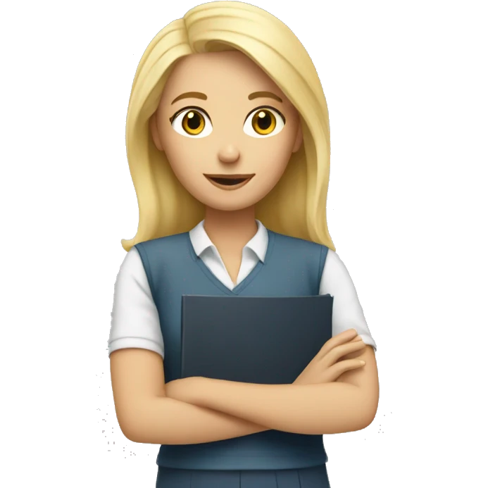 blonde teacher helping child emoji