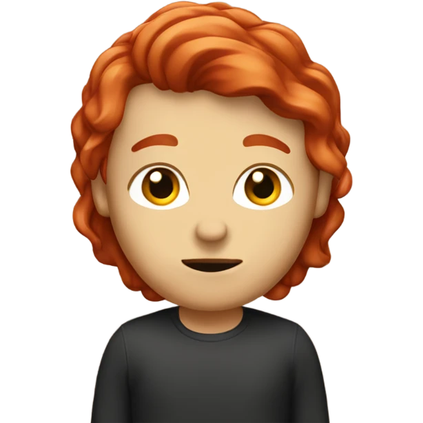 Red hair saying I don’t know emoji
