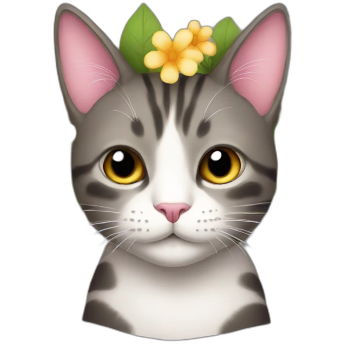 cat with flowers emoji
