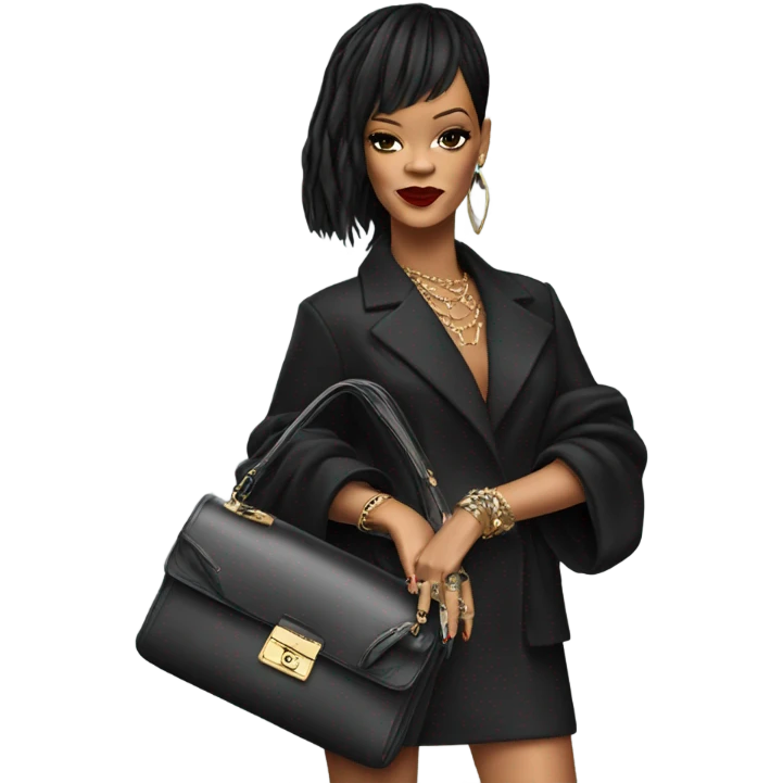 Rihanna with bag emoji