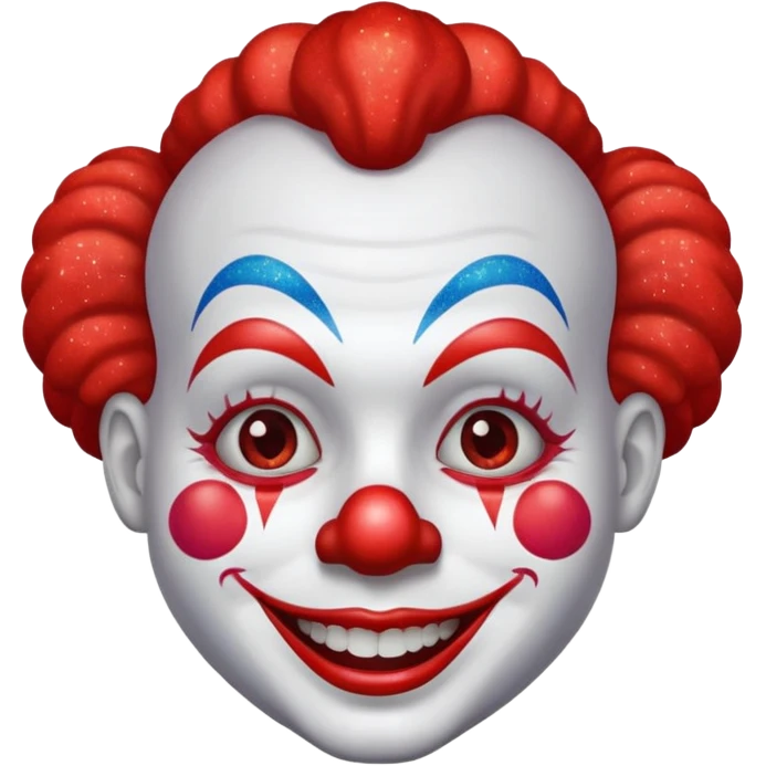 red glitter clown emoji