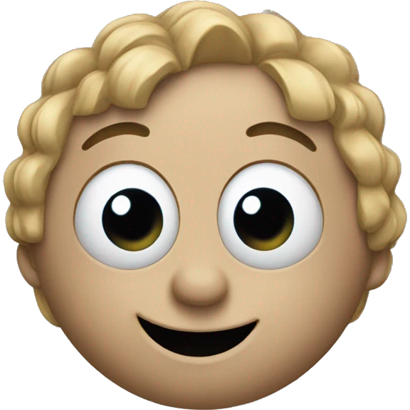 Happy emoji face looking to left emoji