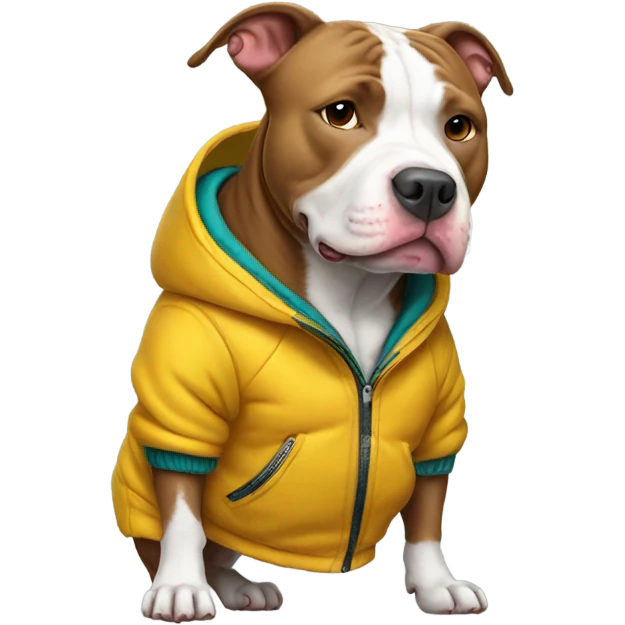 Pitbull with winter jacket  emoji