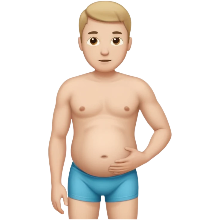 Un hombre hembarazado en calzonsillos emoji
