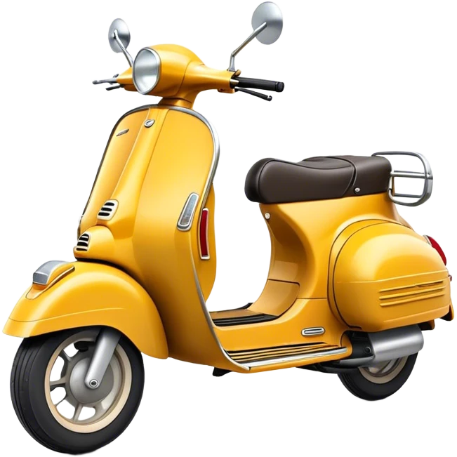 Cinematic Realistic Vespa Scooter Emoji, depicted as a stylish vintage Vespa with sleek retro design and vibrant colors, rendered with crisp textures and dynamic sunlit lighting that captures its iconic Italian charm. emoji