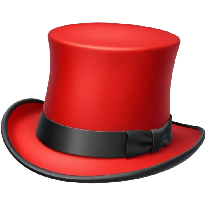 red top hat with black band without bow, not long emoji