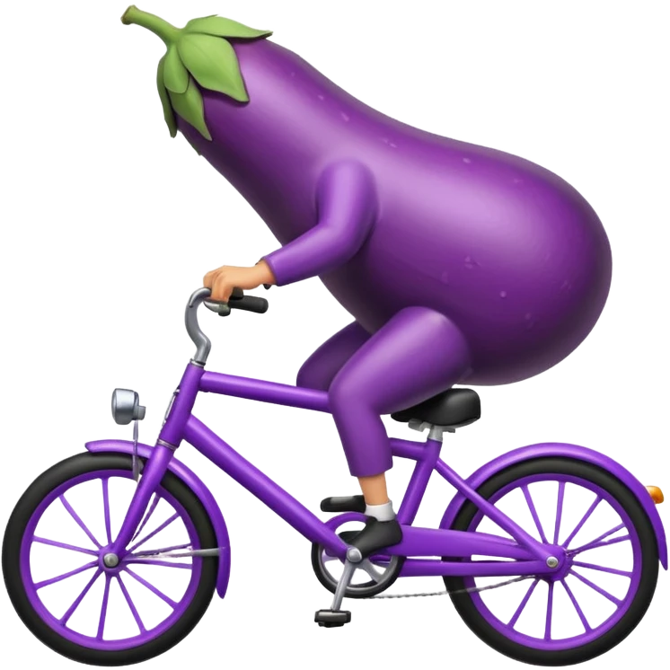 Eggplant riding a bike emoji