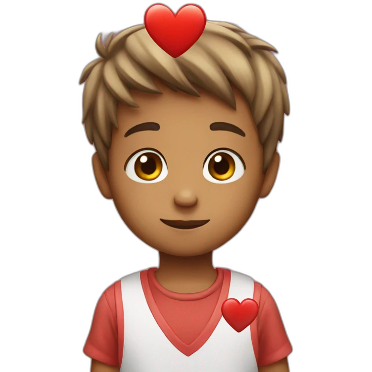 Boy with heart real emoji