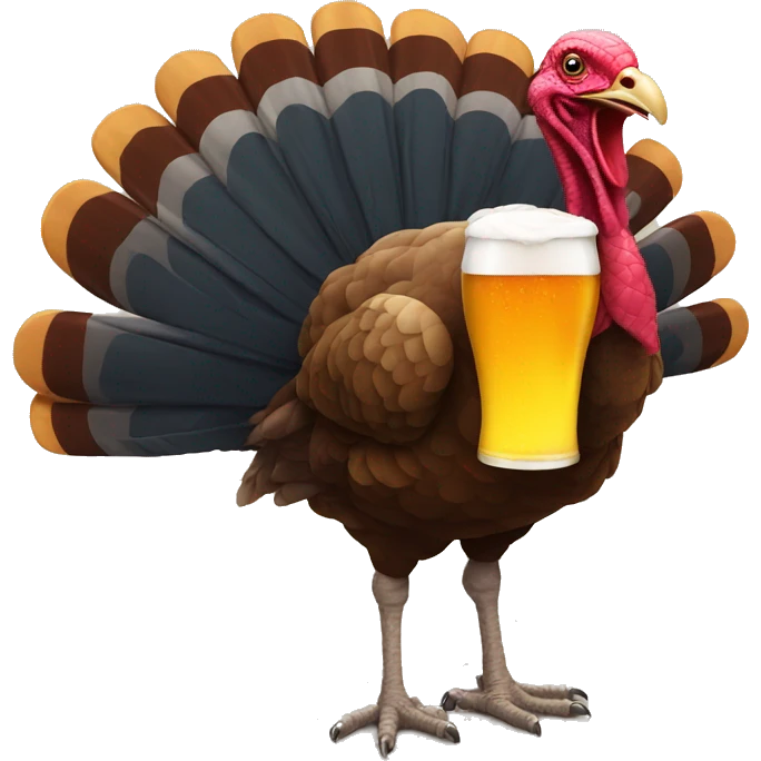 turkey drinking a beer emoji