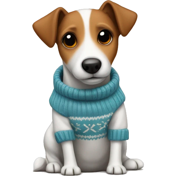 Dog jack russel in a sweater  emoji