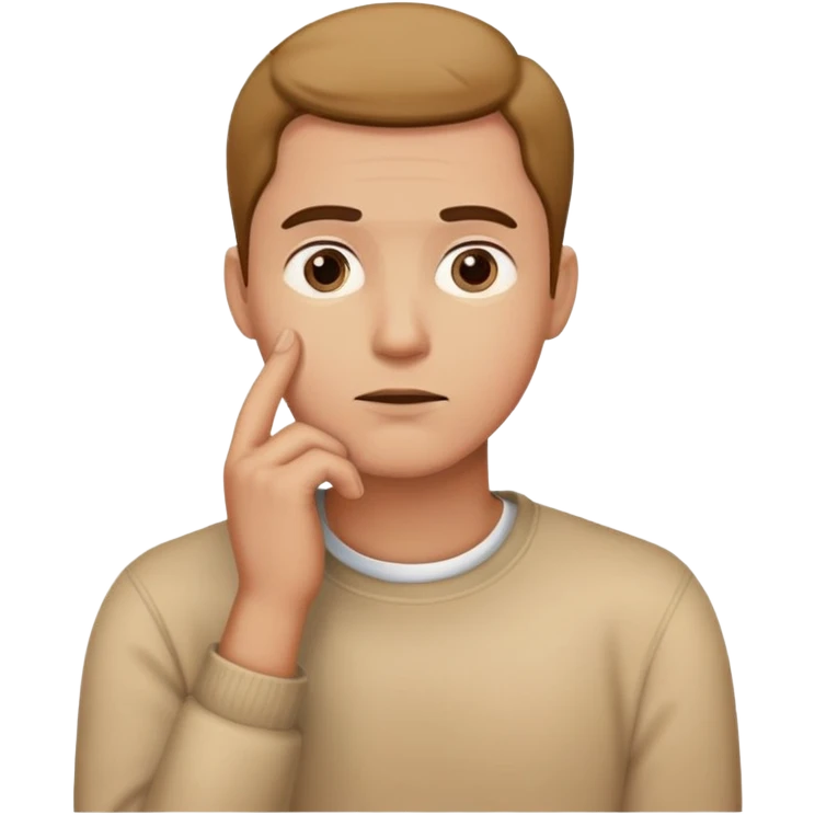 person standing hand on chin thinking emoji