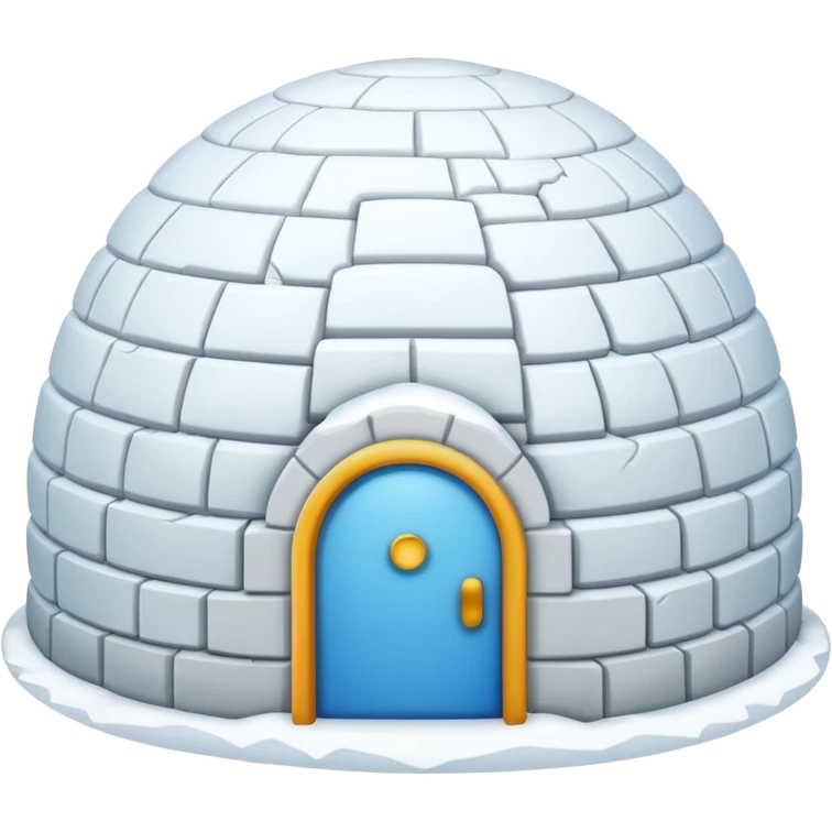 igloo with snow covered half of the top emoji