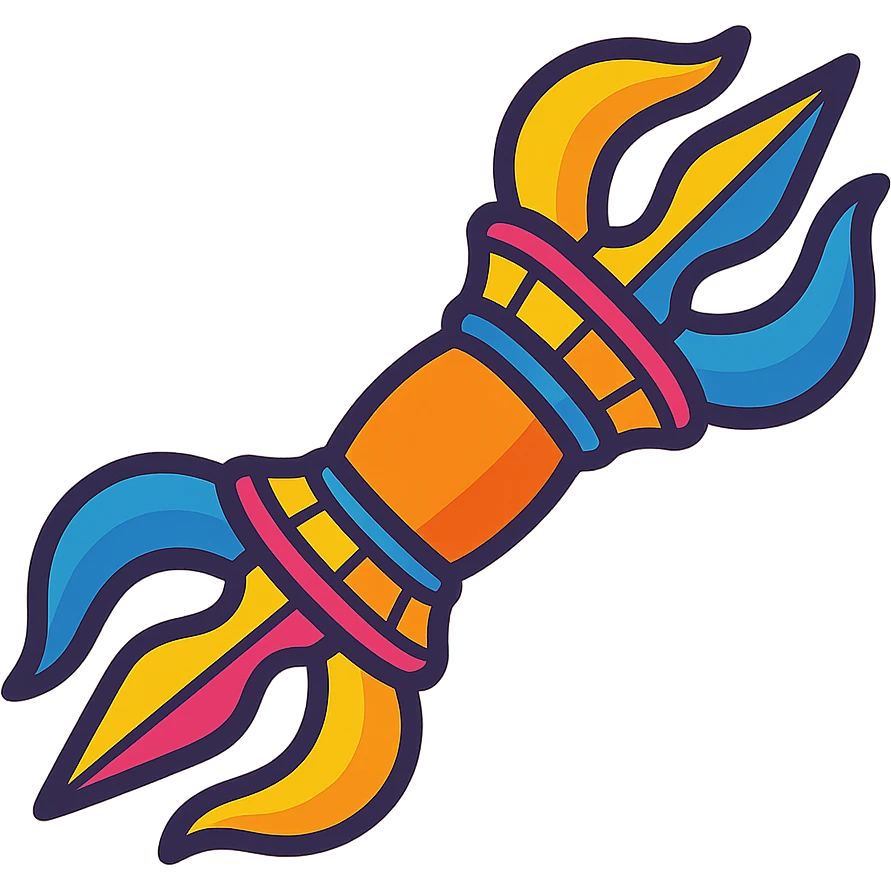 vajra, bold, cartoonish, vibrant emoji