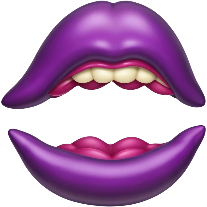 Lips sucking eggplant emoji