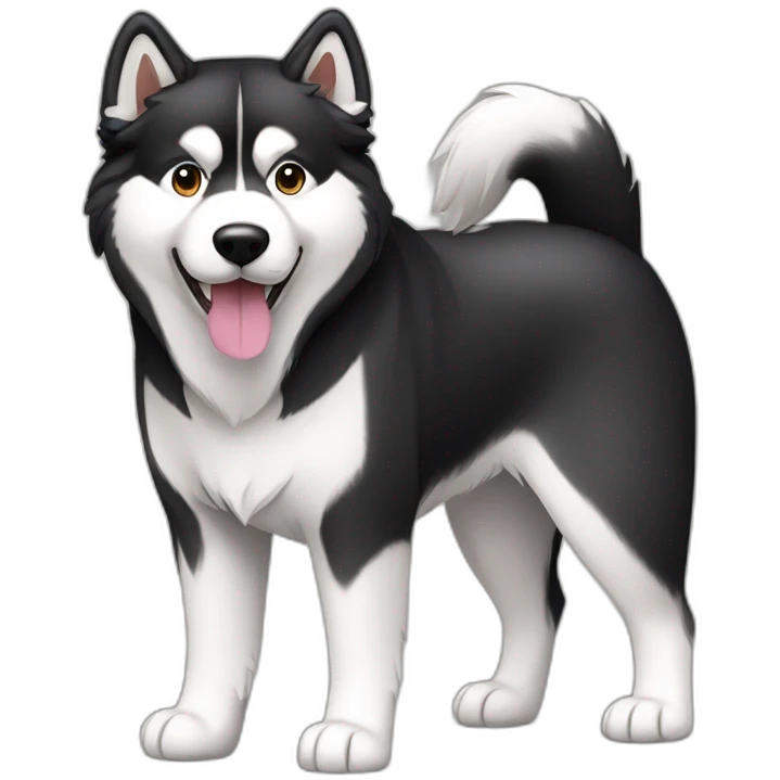 Dog alaskan malamute full-body emoji