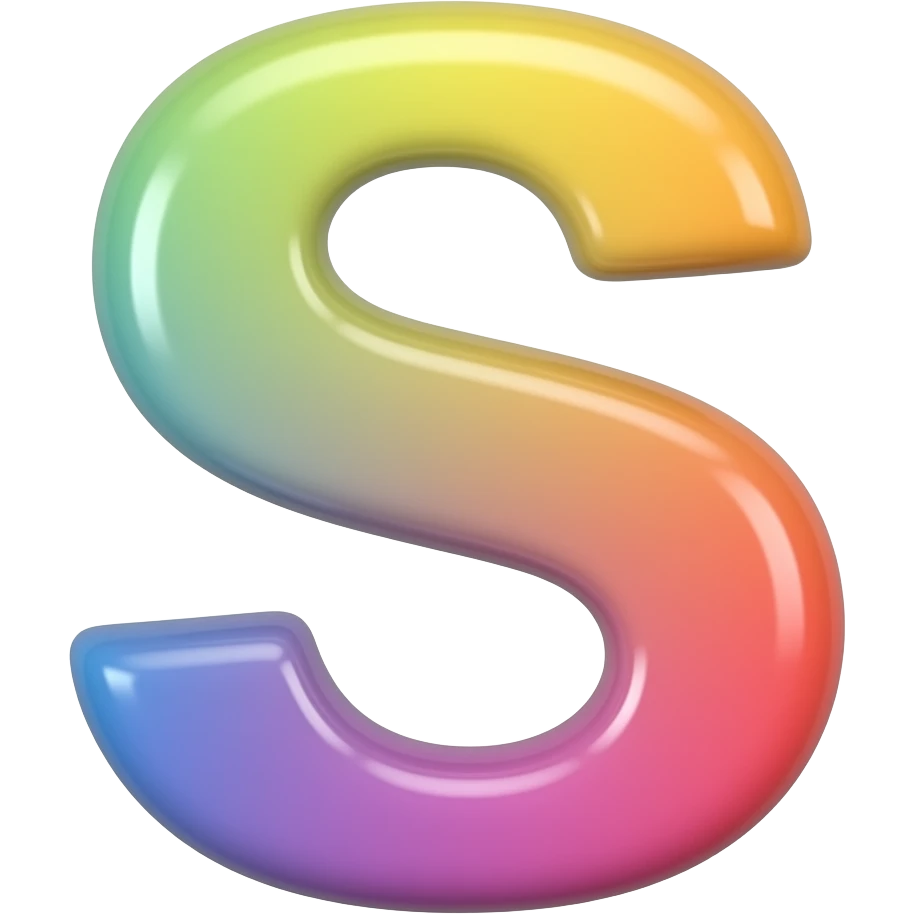 letter S with bright colour emoji