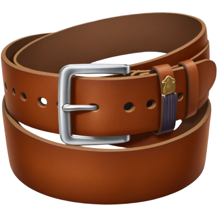 Hand holding folded in half belt at 45 degree angle emoji