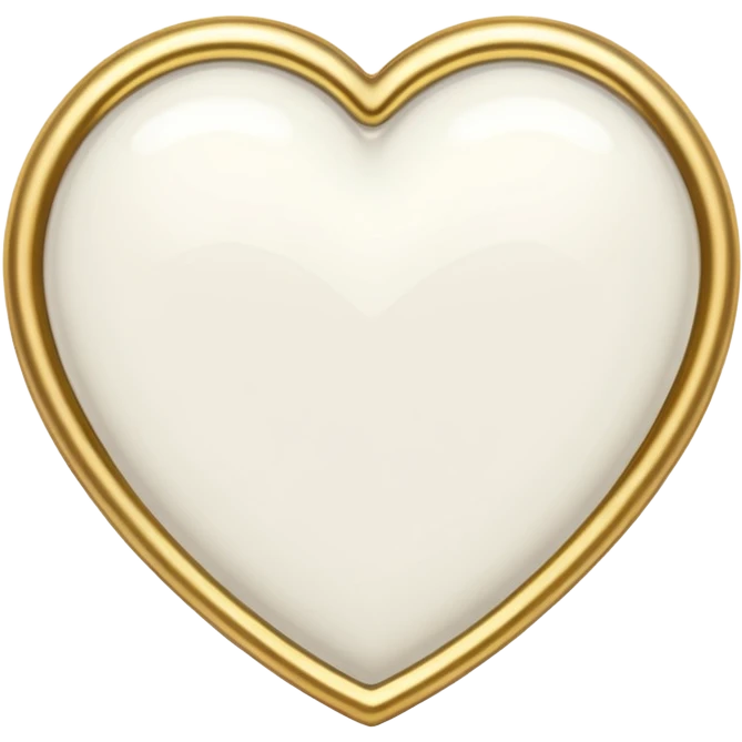 white heart with a gold outline emoji