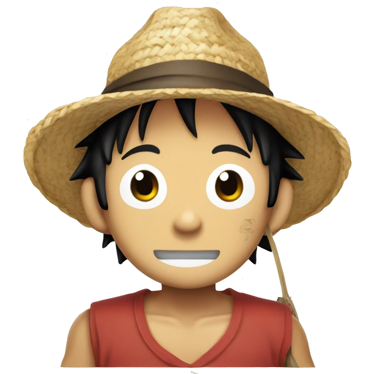 luffy with straw hat holding a piece of paper  emoji