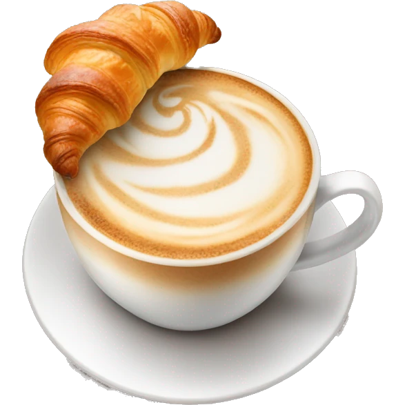 Cup of cappuccino with croissant emoji