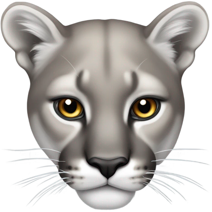 Grey cougar face emoji