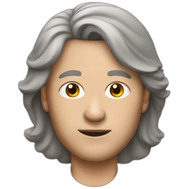 50 years old marathon runner with brown grey hair emoji
